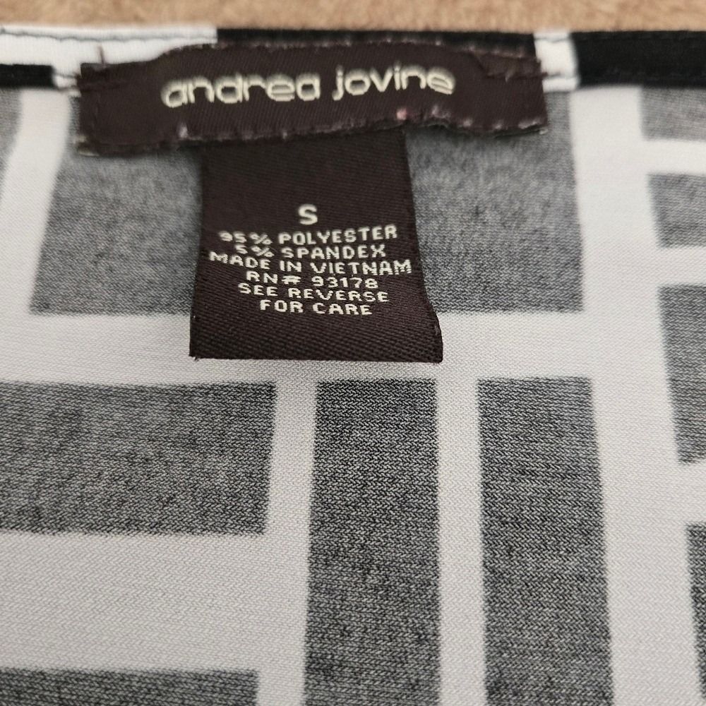 Andrea Jovine Cowl Neck Top Women's Small Black/White Excellent Condition - Picture 3 of 4